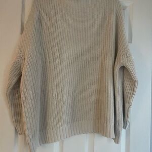 American Eagle Outfitters Cream Turtleneck Sweater Oversized